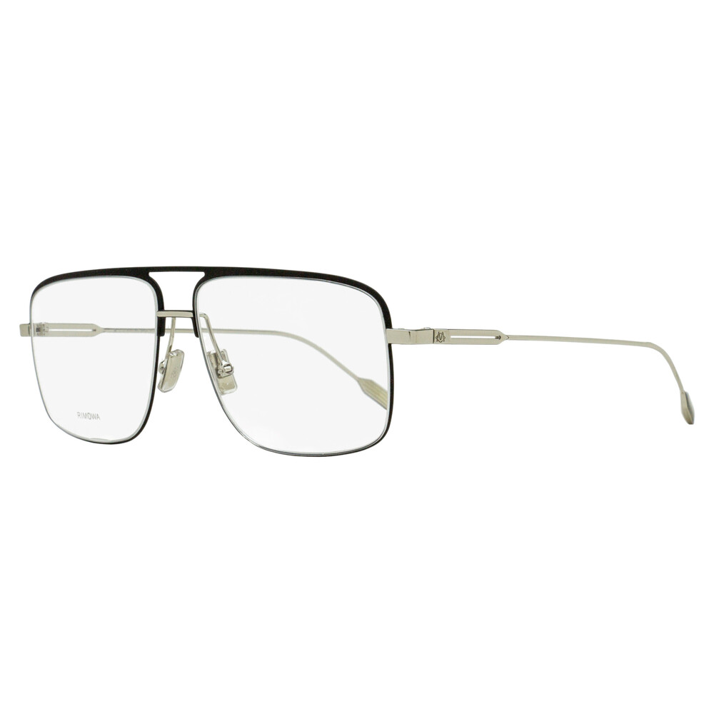 Rimowa Rectangular Navigator Eyeglasses RW50010U 002 Black/Silver 57mm